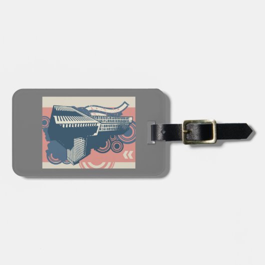 Modernes Abstraktes Stadtbild Gepäckanhänger (Vorderseite horizontal)