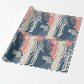 Modernes Abstraktes Stadtbild Geschenkpapier (Ungerollt)