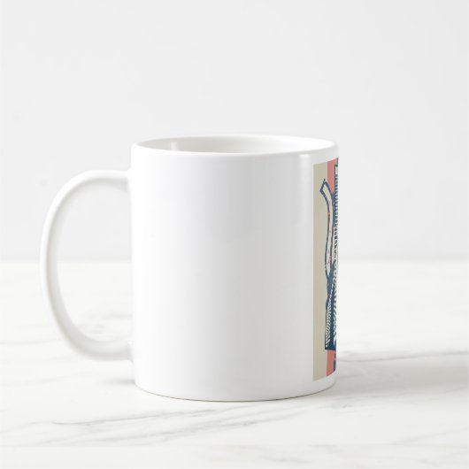 Modernes Abstraktes Stadtbild Kaffeetasse (Links)