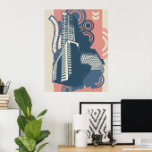 Modernes Abstraktes Stadtbild Poster