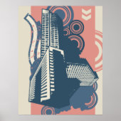 Modernes Abstraktes Stadtbild Poster (Vorne)