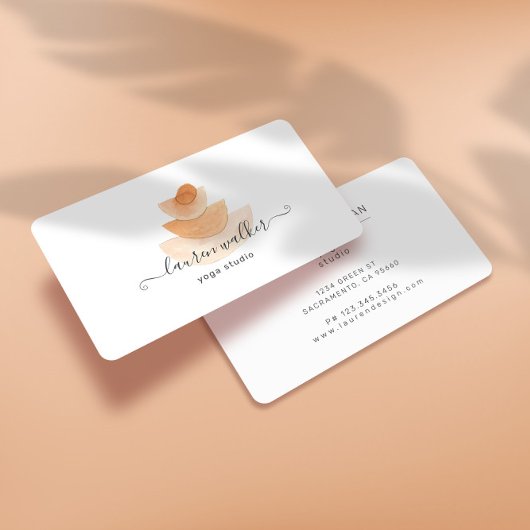 Modernes Abstraktes Steinpyramid Yoga Studio Visitenkarte