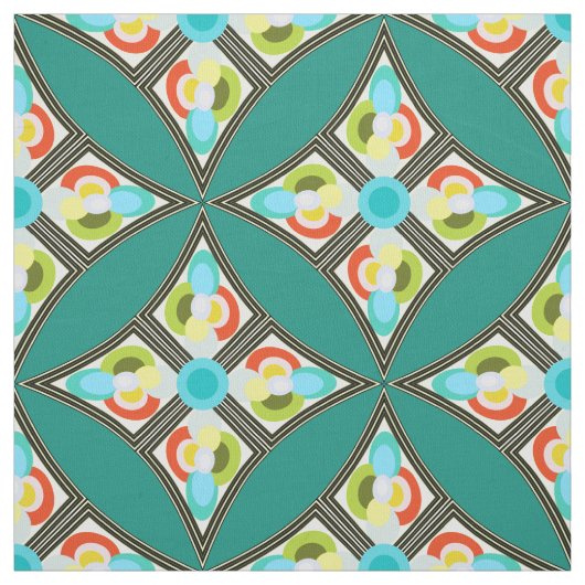Modernes abstraktes Steppdecken-Muster-aquamarines Stoff (Muster)