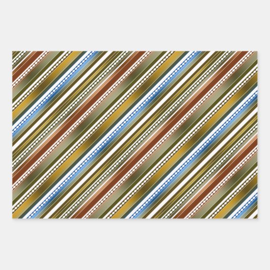 Modernes Abstraktes Streifenmuster Geschenkpapier Set (Vorderseite 3)