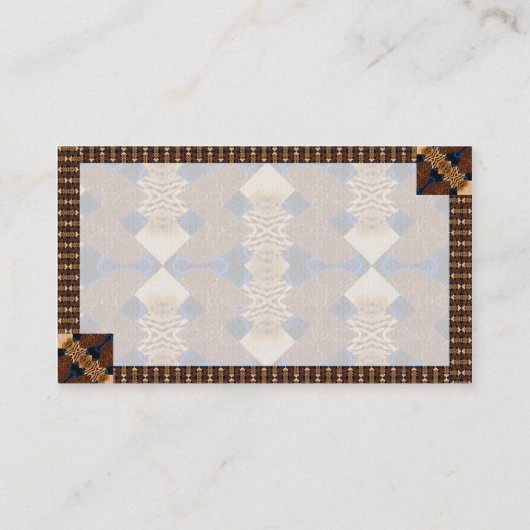 Modernes Abstraktes Tan und Blau Visitenkarte (Rückseite)