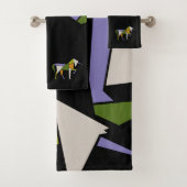 Modernes, Abstraktes Tangram Animal Badhandtuch Set (Insitu)