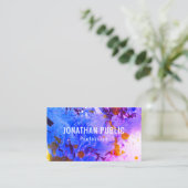 Modernes Abstraktes Template Blau Lila Visitenkarte (Stehend Vorderseite)