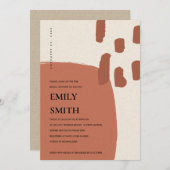 MODERNES ABSTRAKTES TERRACOTTA-BRAUTPARTY DANKESKARTE (Vorne/Hinten)