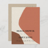 MODERNES ABSTRAKTES TERRACOTTA RED BRAUTPARTY EINLADUNGSPOSTKARTE (Vorne/Hinten)