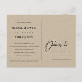 MODERNES ABSTRAKTES TERRACOTTA RED BRAUTPARTY EINLADUNGSPOSTKARTE (Rückseite)