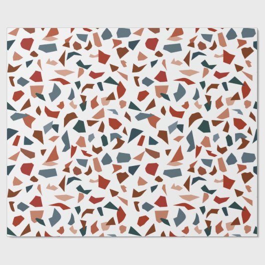 Modernes Abstraktes Terrazzo-Marmormuster Geschenkpapier (Flach)