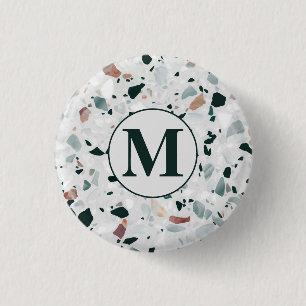 Modernes Abstraktes Terrazzo-Muster Button