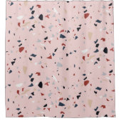 Modernes Abstraktes Terrazzo-Muster Duschvorhang (Vorderseite)