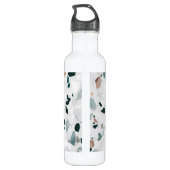 Modernes Abstraktes Terrazzo-Muster Edelstahlflasche (Rückseite)