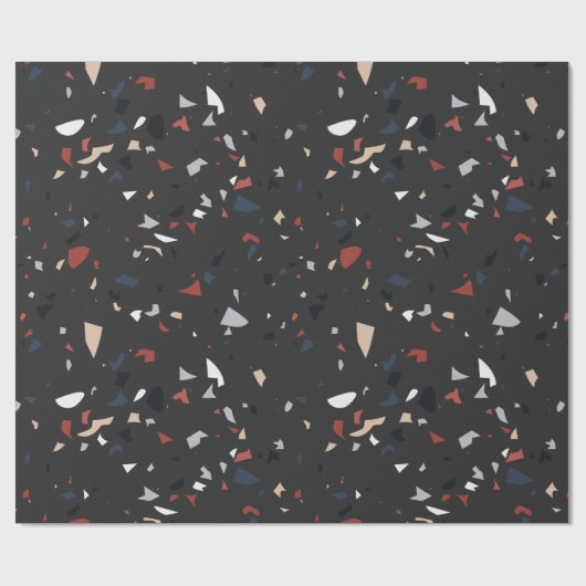 Modernes Abstraktes Terrazzo-Muster Geschenkpapier (Flach)