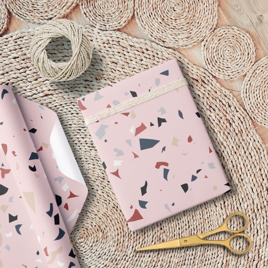 Modernes Abstraktes Terrazzo-Muster Geschenkpapier