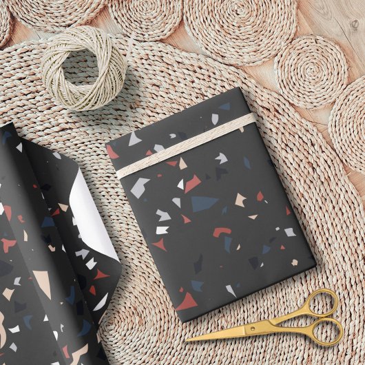 Modernes Abstraktes Terrazzo-Muster Geschenkpapier