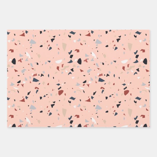 Modernes Abstraktes Terrazzo-Muster Geschenkpapier Set (Vorderseite 2)