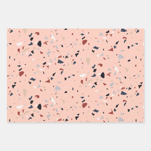 Modernes Abstraktes Terrazzo-Muster Geschenkpapier Set (Vorderseite)