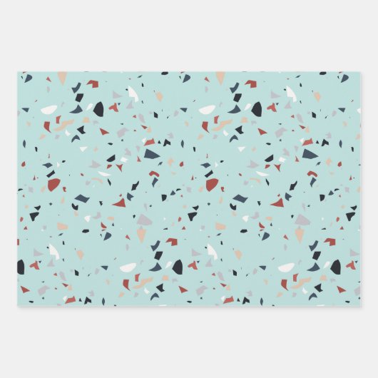 Modernes Abstraktes Terrazzo-Muster Geschenkpapier Set (Vorderseite 3)