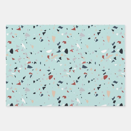 Modernes Abstraktes Terrazzo-Muster Geschenkpapier Set (Vorderseite 2)