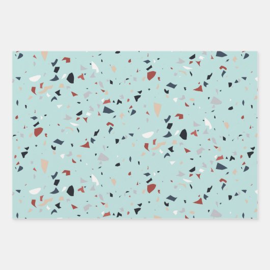 Modernes Abstraktes Terrazzo-Muster Geschenkpapier Set (Vorderseite)