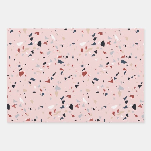 Modernes Abstraktes Terrazzo-Muster Geschenkpapier Set (Vorderseite 3)