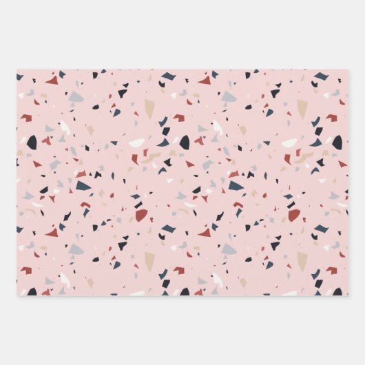 Modernes Abstraktes Terrazzo-Muster Geschenkpapier Set (Vorderseite 2)