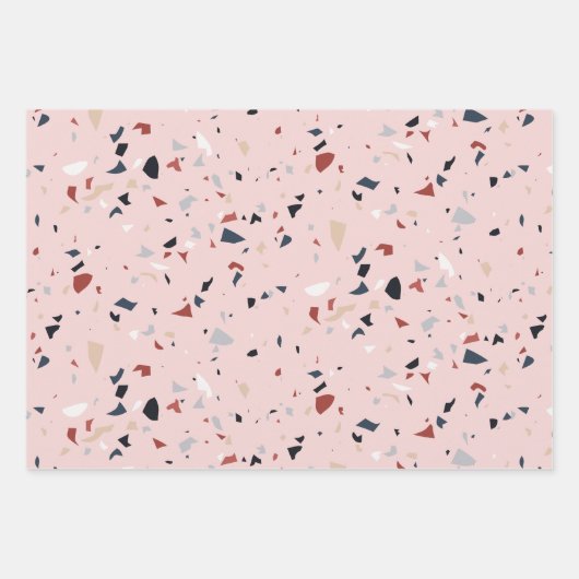 Modernes Abstraktes Terrazzo-Muster Geschenkpapier Set (Vorderseite)