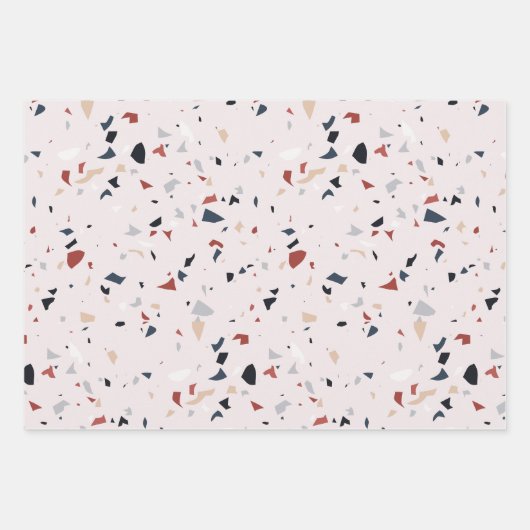 Modernes Abstraktes Terrazzo-Muster Geschenkpapier Set (Vorderseite 3)