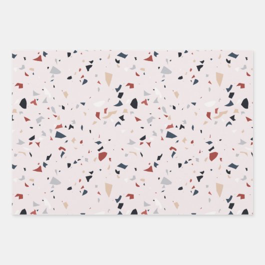 Modernes Abstraktes Terrazzo-Muster Geschenkpapier Set (Vorderseite 2)