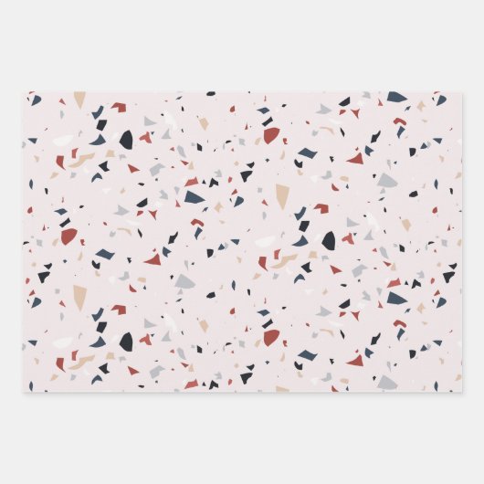 Modernes Abstraktes Terrazzo-Muster Geschenkpapier Set (Vorderseite)
