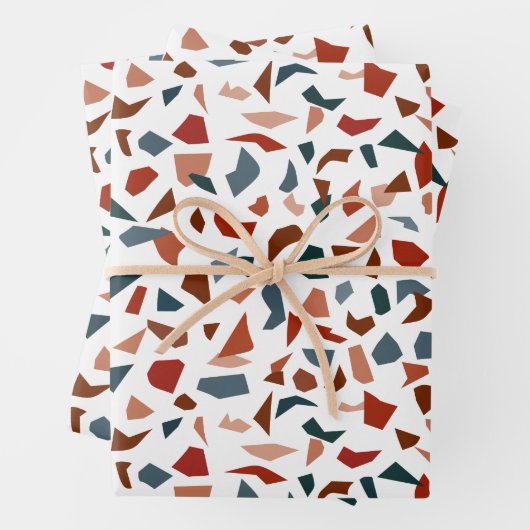 Modernes Abstraktes Terrazzo-Muster Geschenkpapier Set (Beispiel)