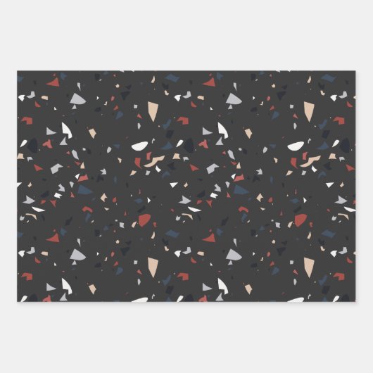 Modernes Abstraktes Terrazzo-Muster Geschenkpapier Set (Vorderseite 2)