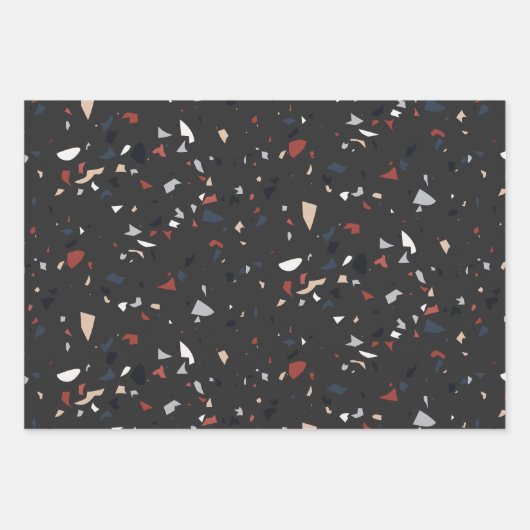 Modernes Abstraktes Terrazzo-Muster Geschenkpapier Set (Vorderseite)