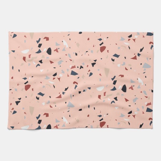 Modernes Abstraktes Terrazzo-Muster Geschirrtuch (Horizontal)