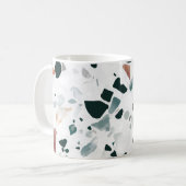 Modernes Abstraktes Terrazzo-Muster Kaffeetasse (Vorderseite Links)