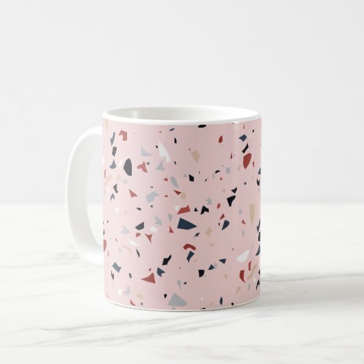 Modernes Abstraktes Terrazzo-Muster Kaffeetasse (Vorderseite Links)