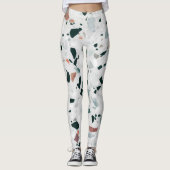 Modernes Abstraktes Terrazzo-Muster Leggings (Vorderseite)