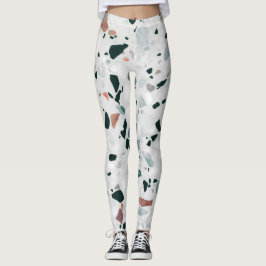 Modernes Abstraktes Terrazzo-Muster Leggings