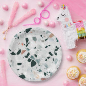 Modernes Abstraktes Terrazzo-Muster Pappteller (Party)