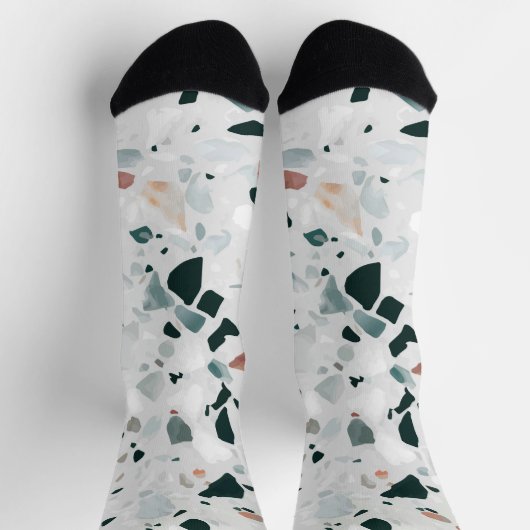 Modernes Abstraktes Terrazzo-Muster Socken (Oben)