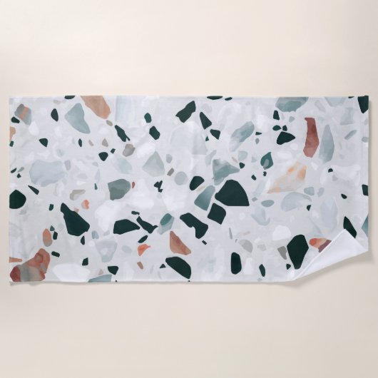 Modernes Abstraktes Terrazzo-Muster Strandtuch (Vorderseite)