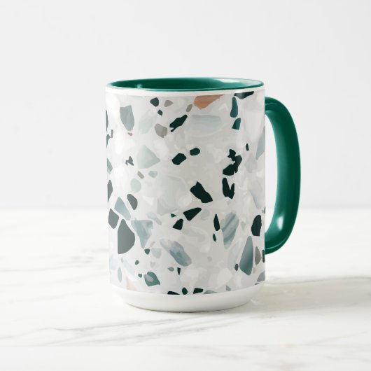 Modernes Abstraktes Terrazzo-Muster Tasse (VorderseiteRechts)