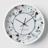 Modernes Abstraktes Terrazzo-Muster Uhr (Vorderseite)