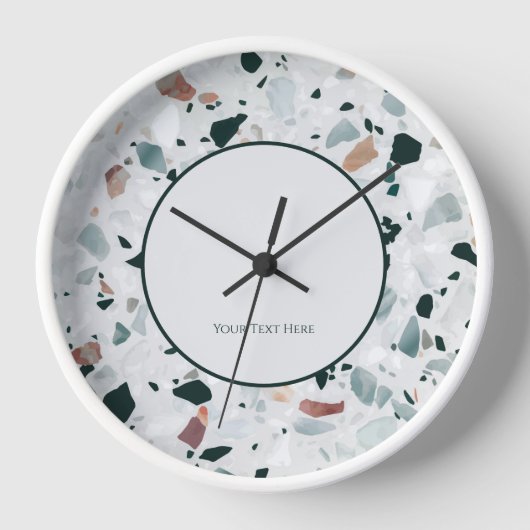 Modernes Abstraktes Terrazzo-Muster Uhr (Vorderseite)
