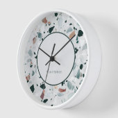 Modernes Abstraktes Terrazzo-Muster Uhr (Winkel)