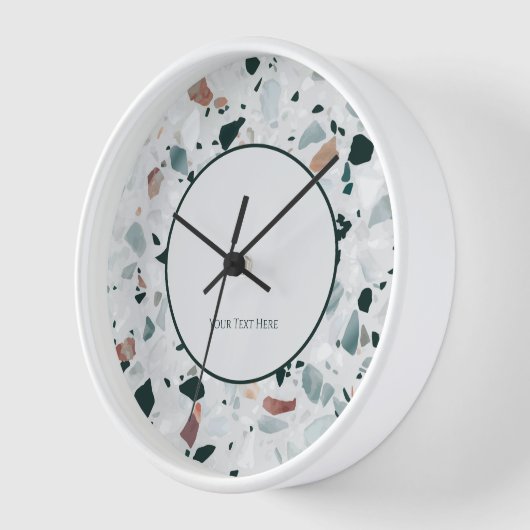 Modernes Abstraktes Terrazzo-Muster Uhr (Winkel)