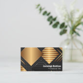 Modernes Abstraktes Textdesign | Gold Black Visitenkarte (Stehend Vorderseite)