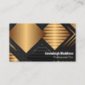 Modernes Abstraktes Textdesign | Gold Black Visitenkarte (Vorderseite)